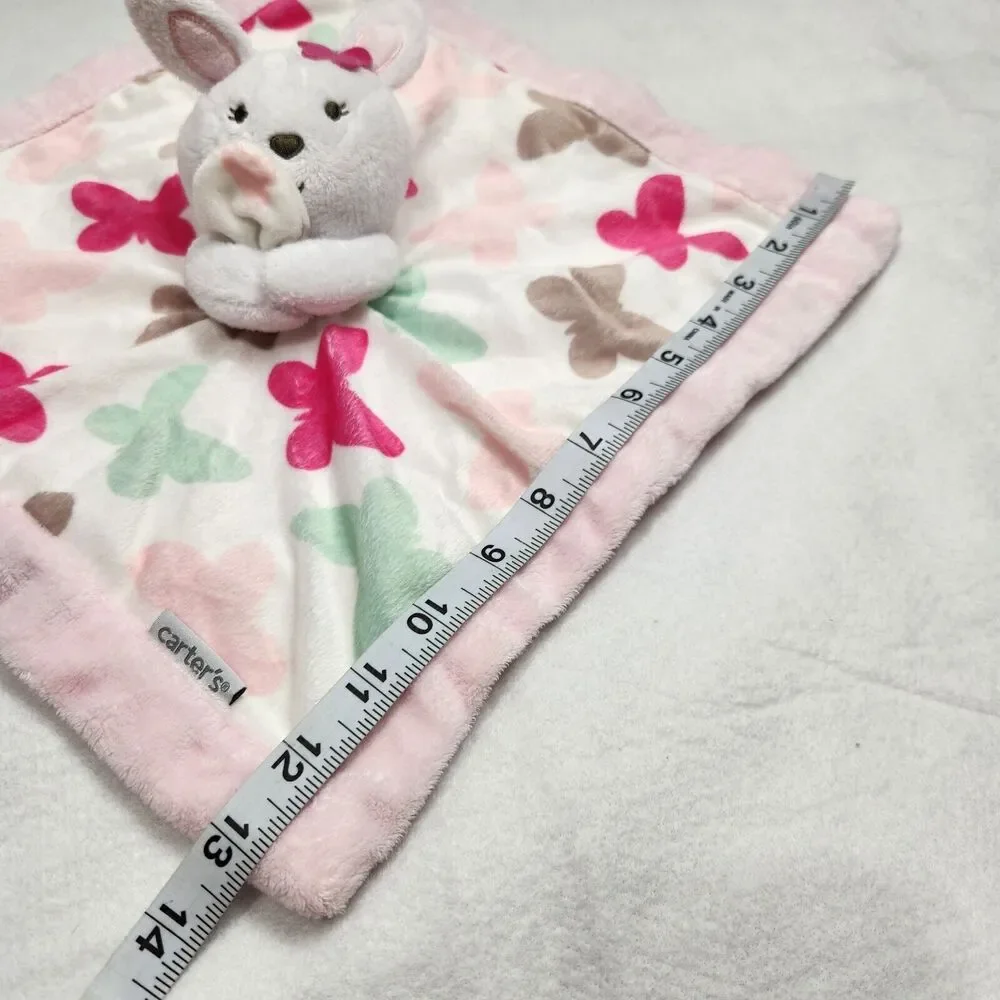 Carters Lovey Plush Pink Girls Bunny Rabbit Butterflies Security Blanket Nursery